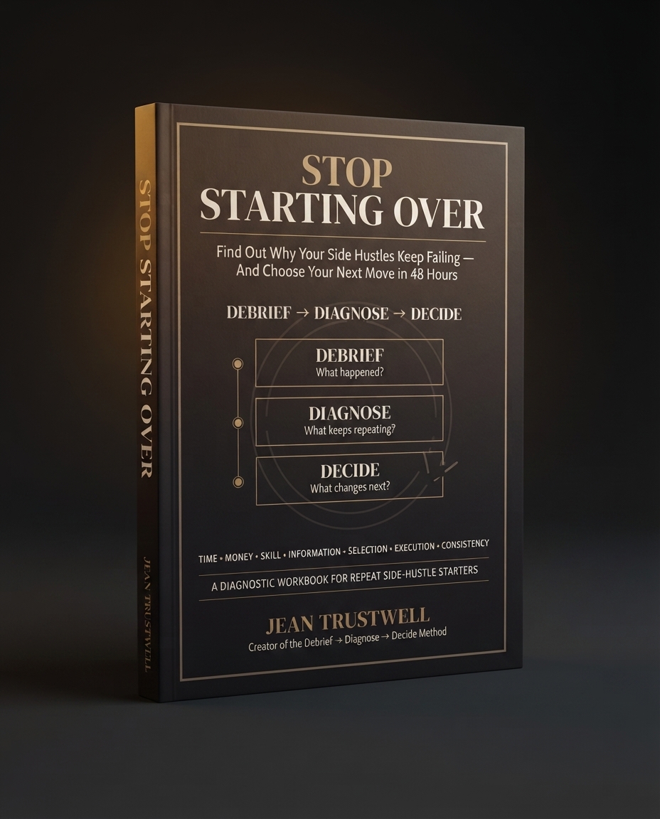 STOP STARTING OVER standalone product mockup